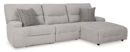 Acklen Place Pewter 3-Piece Power Reclining Sectional