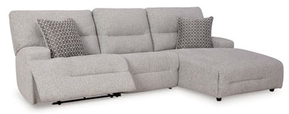 Acklen Place Pewter 3-Piece Power Reclining Sectional