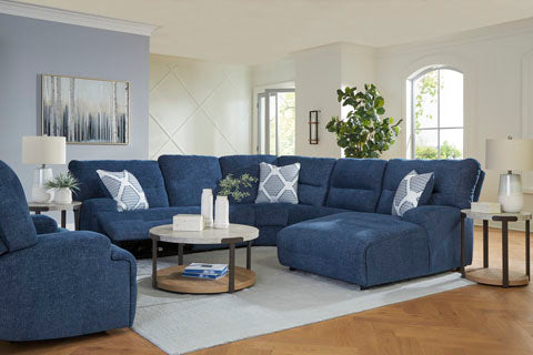 Acklen Place Navy 3-Piece Power Reclining Sectional