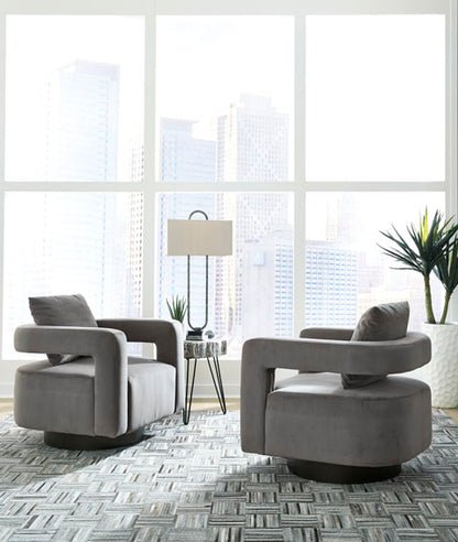 Alcoma Gray Swivel Accent Chair