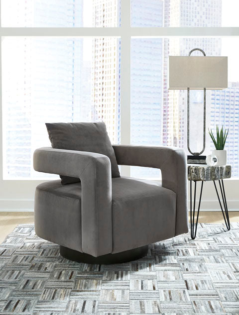 Alcoma Gray Swivel Accent Chair