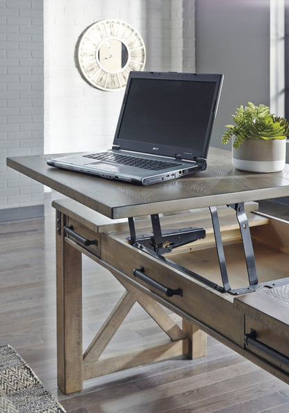 Aldwin Gray Home Office Lift Top Desk