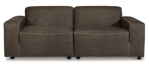 Allena Gunmetal 2-Piece Sectional Loveseat