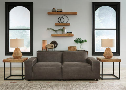 Allena Gunmetal 2-Piece Sectional Loveseat