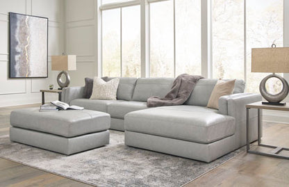 Amiata Gray Oversized Accent Ottoman