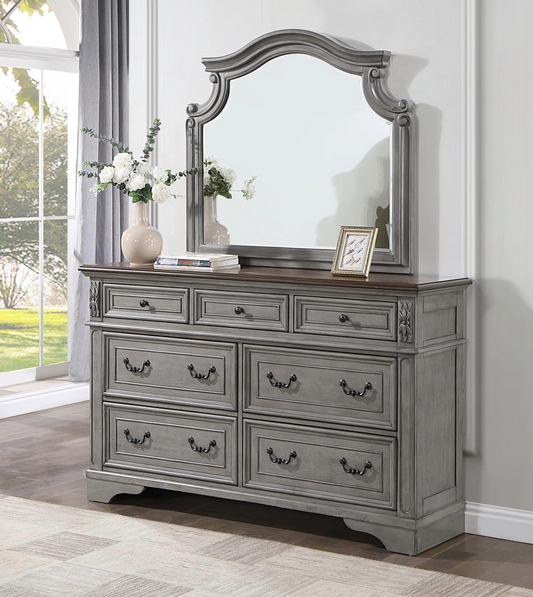 Annalee Gray Rustic Dresser with Two-Tone Wood Finish