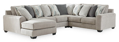 Ardsley Light Gray 4-Piece Loveseat Sectional with Chaise