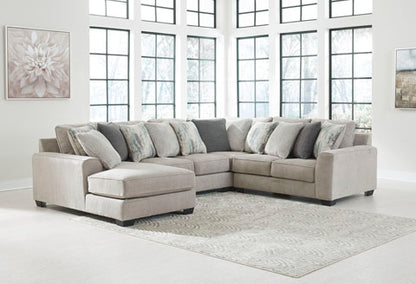 Ardsley Light Gray 4-Piece Loveseat Sectional with Chaise