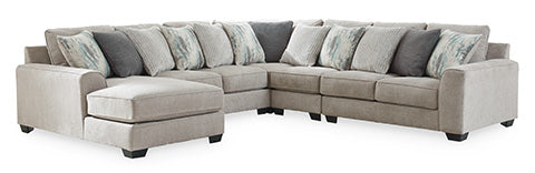 Ardsley Light Gray 4-Piece Sofa Sectional with Chaise