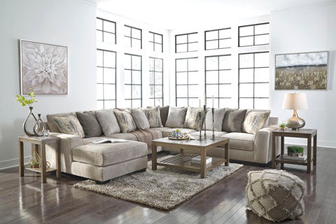 Ardsley Light Gray 4-Piece Sofa Sectional with Chaise