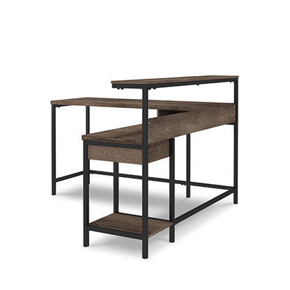 Arlenbry Gray L-Desk with Storage