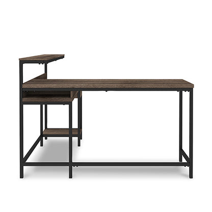 Arlenbry Gray L-Desk with Storage