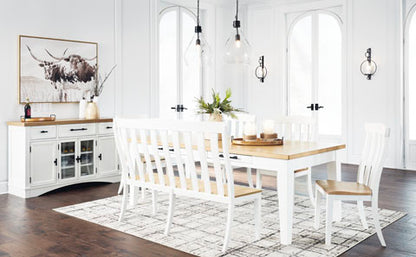 Ashbryn Dining Table with 2 Chairs and Bench Set
