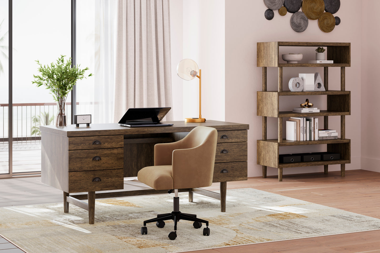 Austanny Warm Brown Home Office Desk