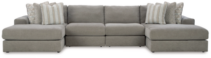 Avaliyah Ash 4-Piece Double Chaise Sectional