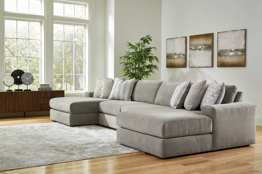 Avaliyah Ash 4-Piece Double Chaise Sectional