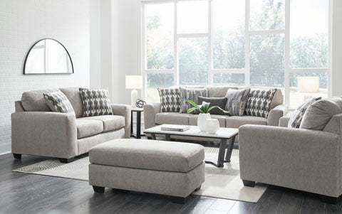 Avenal Park Flannel Sofa and Loveseat Set