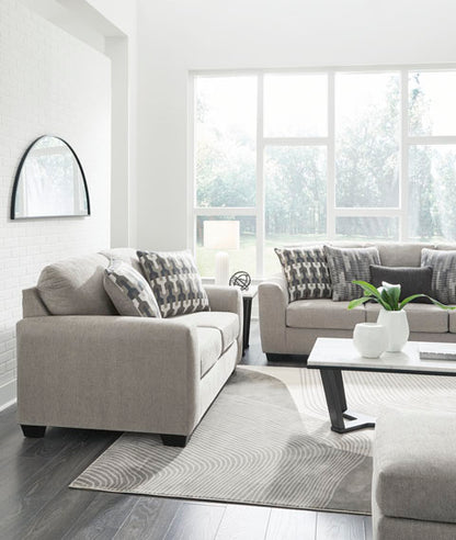 Avenal Park Flannel Sofa and Loveseat Set