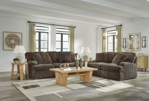 Aylesworth Chocolate Sofa and Loveseat Set