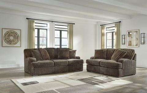 Aylesworth Chocolate Sofa and Loveseat Set