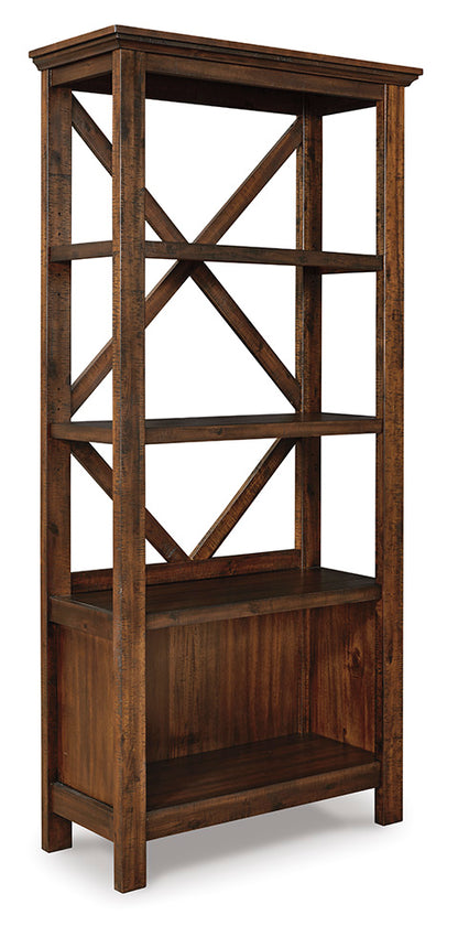 Baldridge Rustic Brown 75" Bookcase