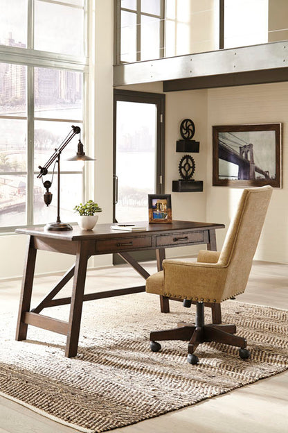 Baldridge Rustic Brown Home Office Large Leg Desk