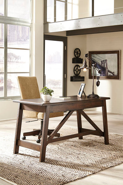 Baldridge Rustic Brown Home Office Large Leg Desk