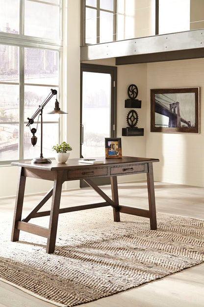 Baldridge Rustic Brown Home Office Large Leg Desk
