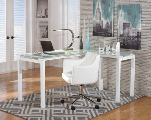Baraga White L-Desk