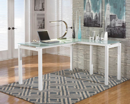 Baraga White L-Desk