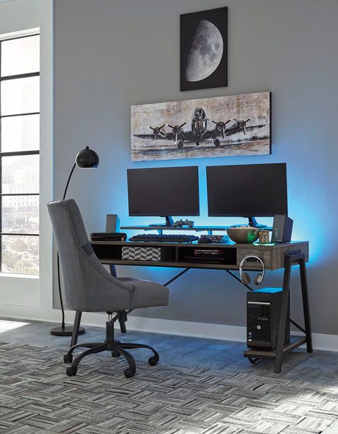 Barolli Gunmetal Gaming Desk