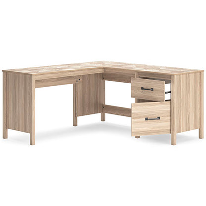 Battelle Tan 60" Home Office Desk with Return