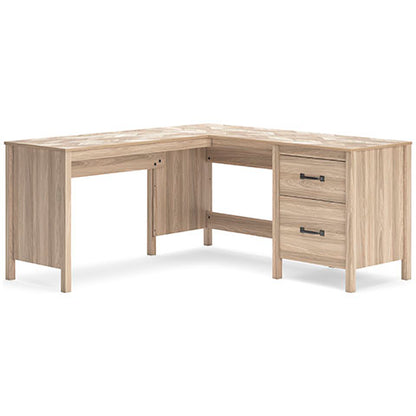 Battelle Tan 60" Home Office Desk with Return