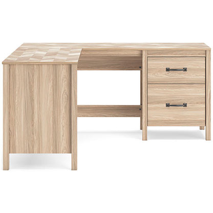 Battelle Tan 60" Home Office Desk with Return
