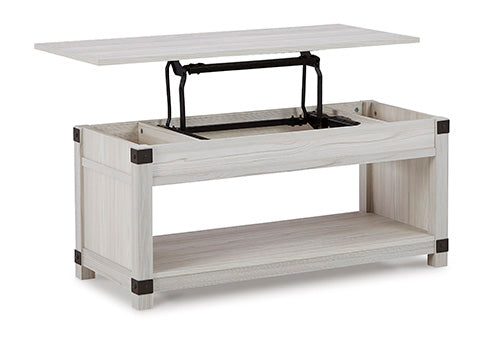 Bayflynn Whitewashed Lift-Top Coffee Table