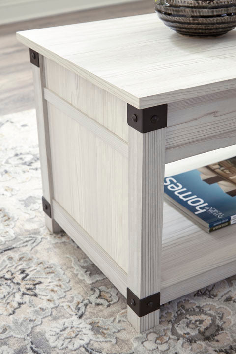 Bayflynn Whitewashed Lift-Top Coffee Table