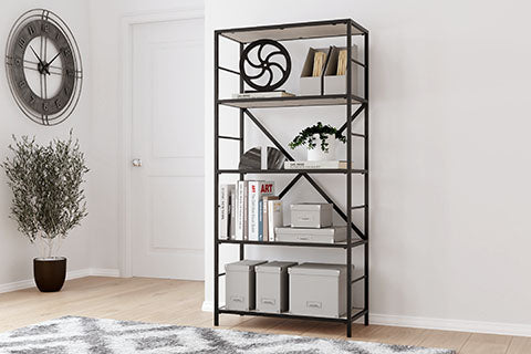 Bayflynn White and Black Bookcase