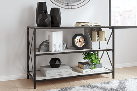 Bayflynn White and Black Small Bookcase