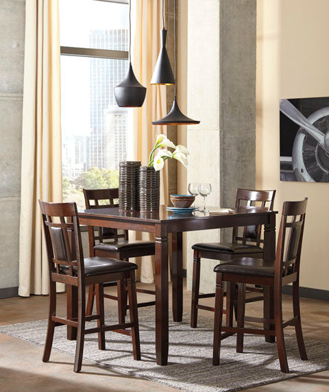 Bennox 5-pc Counter Height Dining Table and Bar Stools