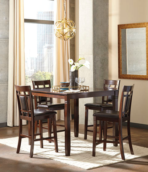 Bennox 5-pc Counter Height Dining Table and Bar Stools