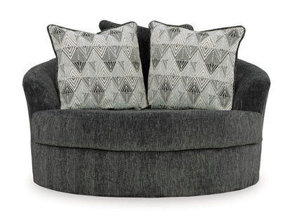 Biddeford Shadow Oversized Swivel Accent Chair