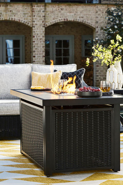 Beachcroft Black Outdoor Swivel Lounge with Cushion Set