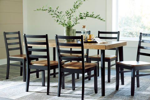 Blondon Two-Tone Dining Table and 6 Chairs Set