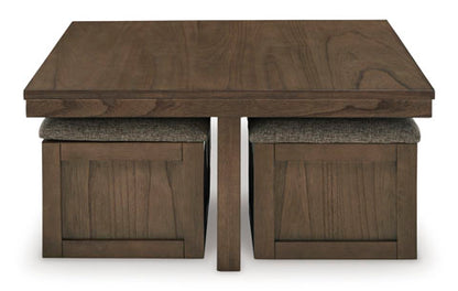 Boardernest Brown Coffee Table with 4 Stools