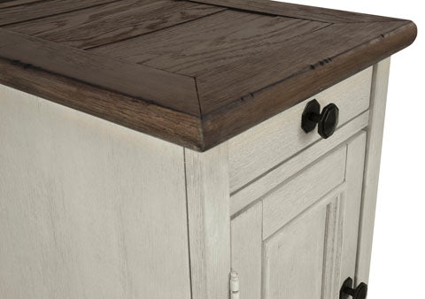 Bolanburg Two-Tone Chairside End Table with USB Ports & Outlets