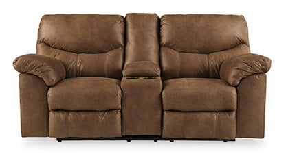 Boxberg Bark Reclining Loveseat with Console