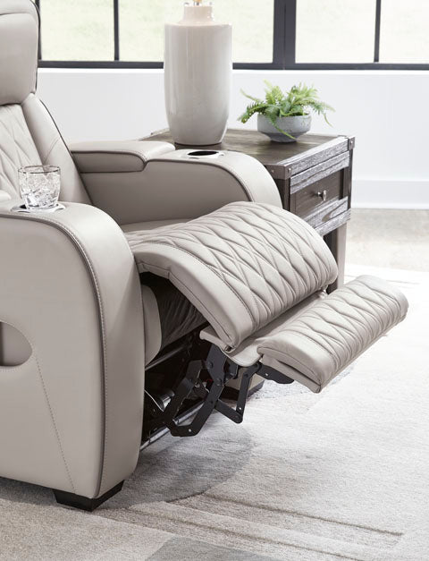 Boyington Gray Power Reclining Loveseat with Console