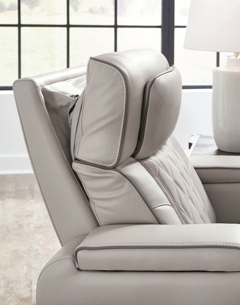 Boyington Gray Power Reclining Loveseat with Console