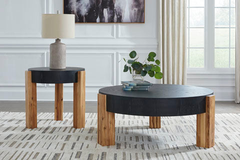 Breenmore Black Coffee and End Tables