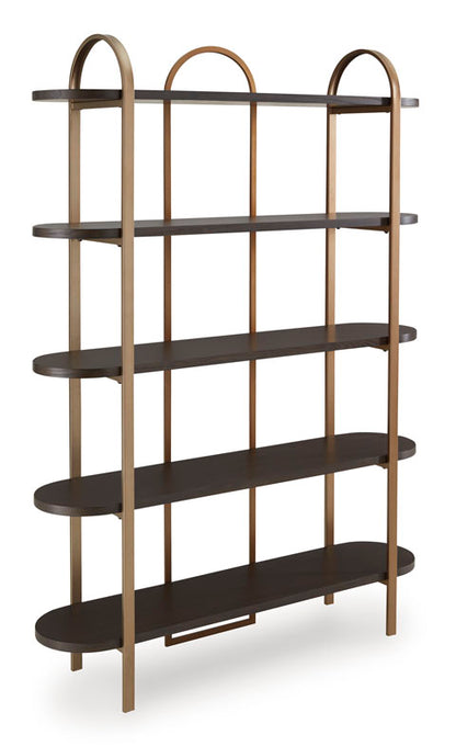 Brentmour Brown with Gold Finish Bookcase